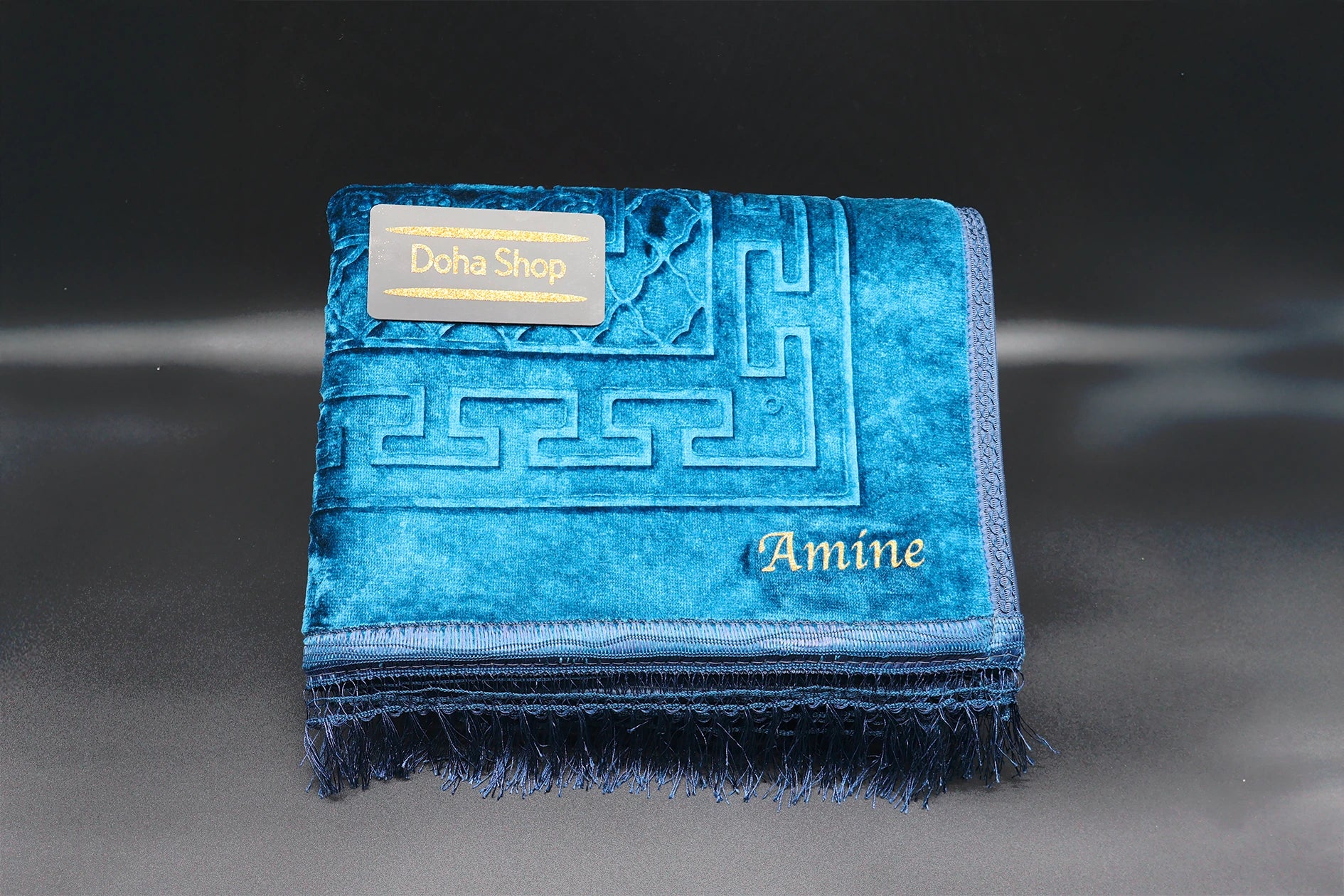 Tapis de prière Bleu Roi - Personnalisation Gratuite