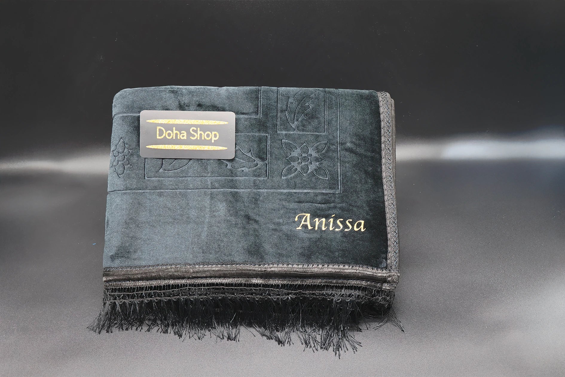 Tapis de prière Noir - Personnalisation Gratuite